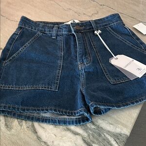 Carpenter High-Rise Dark Blue Denim Shorts